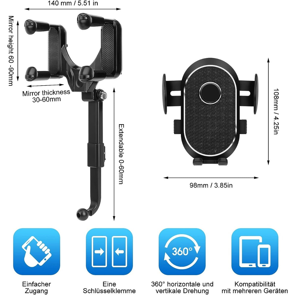 360° Rotatable Car Phone Mount