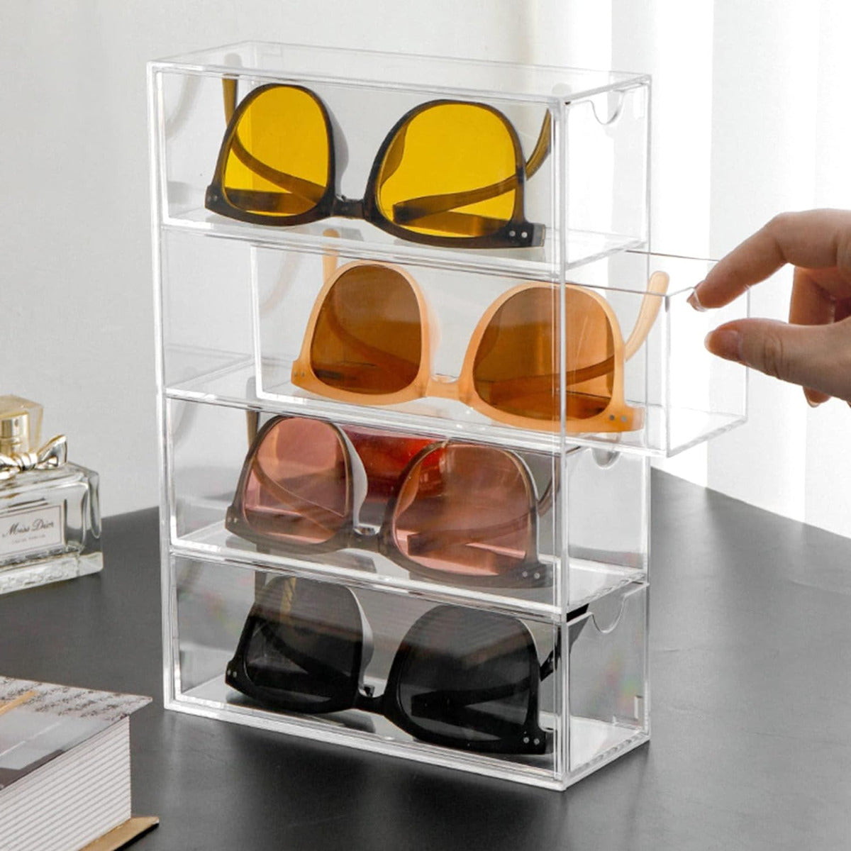 1Pcs Multi-Layer Sunglasses Organizer Rack Plastic storage