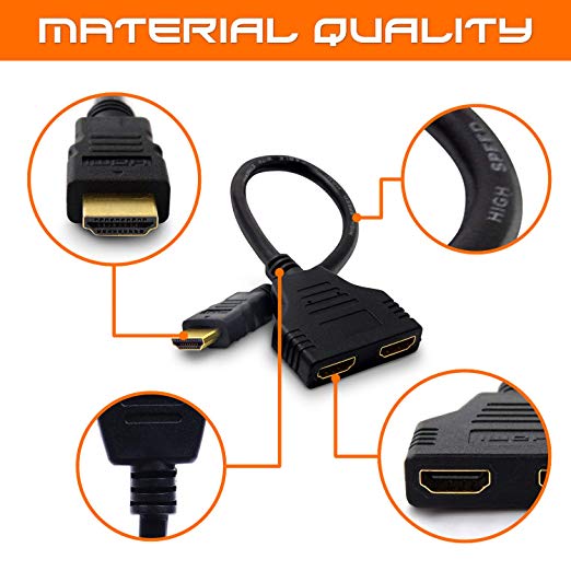 HDTV Splitter Cable 1.4 Version, 1 Male to 2 Female