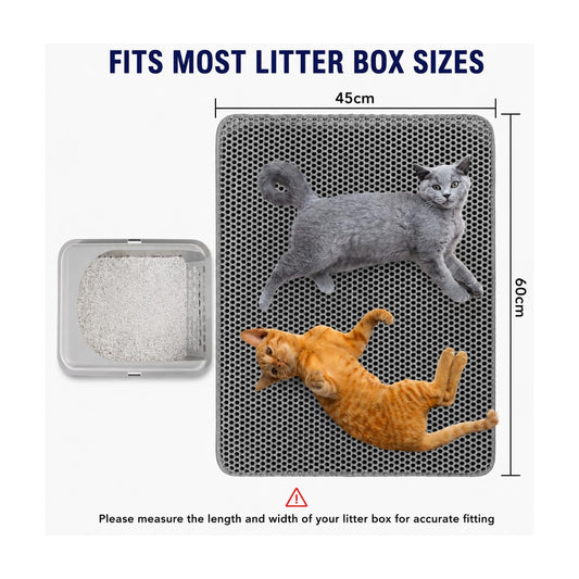Cat Litter Box Mat Litter Trapper Double-Layer Design Waterproof Urine Proof Material Mat (Medium)