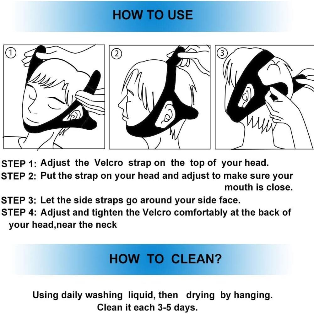 Anti-Snore Chin Strap - Adjustable Sleeping Aid Belt