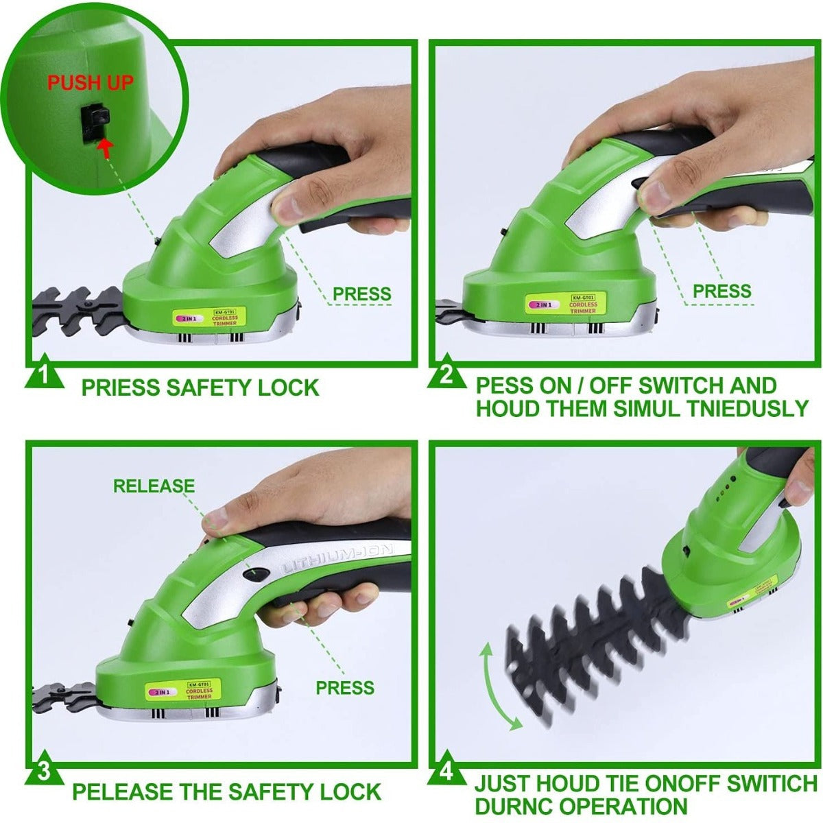 2 in 1 Cordless Grass Shear & Shrubbery Trimmer