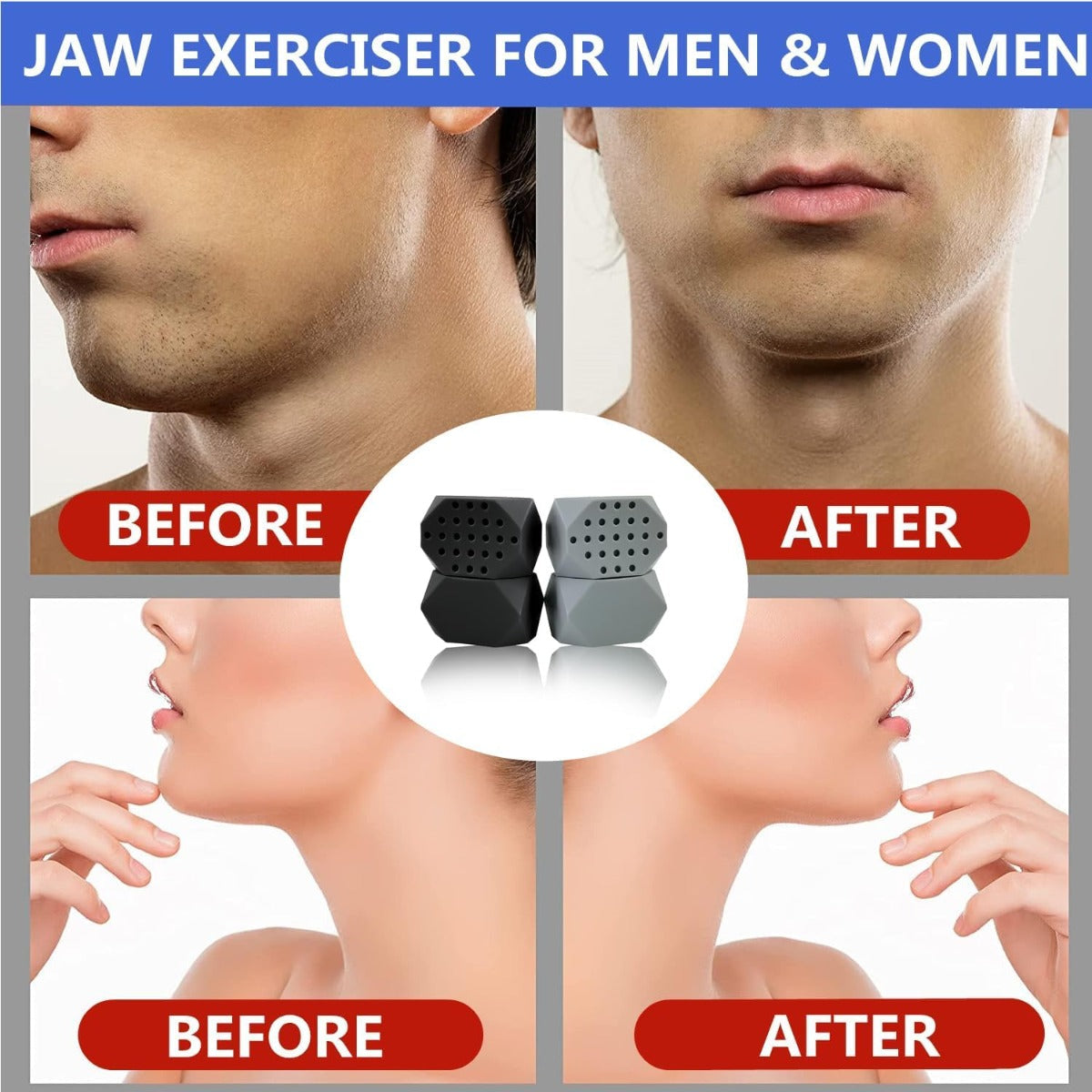 (6pcs) Silicone Jaw Exerciser for Men and Women