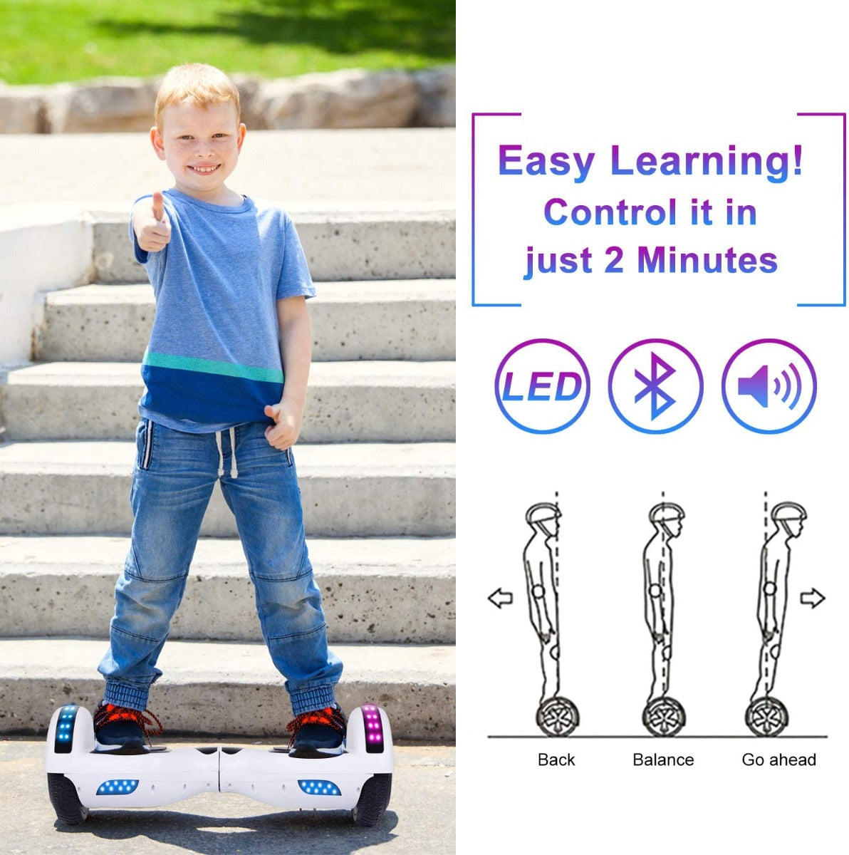 6.5" Hoverboard with Bluetooth & Colorful Lights