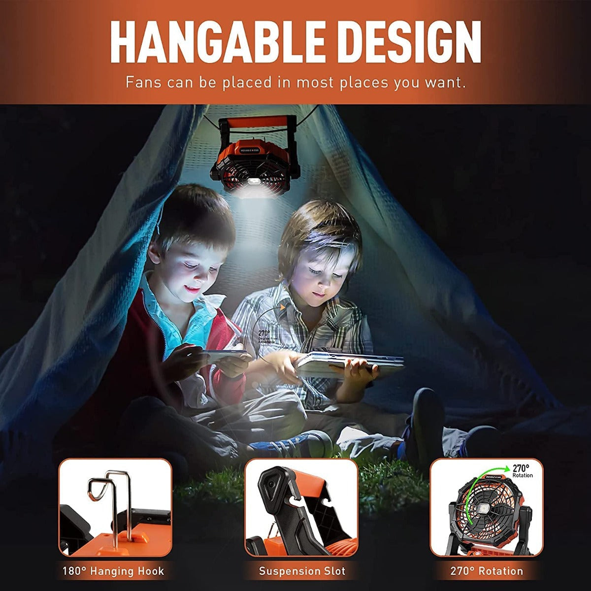 Rechargeable Fan with Light