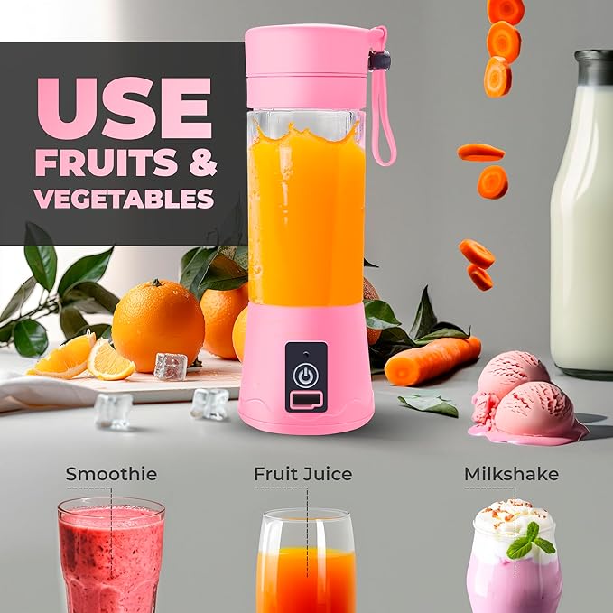 Electric USB Juicer Blender - Pink