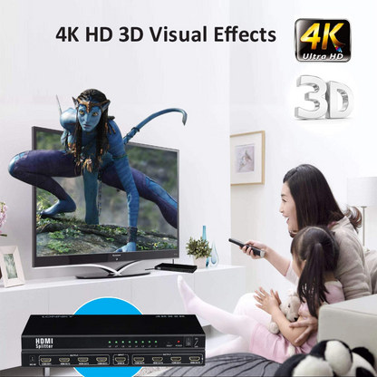 1x8 HDTV Splitter Video Distributor 1080P 3D