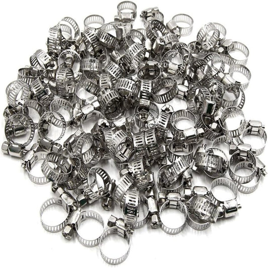 100pcs Hose Clamps 9mm-16mm
