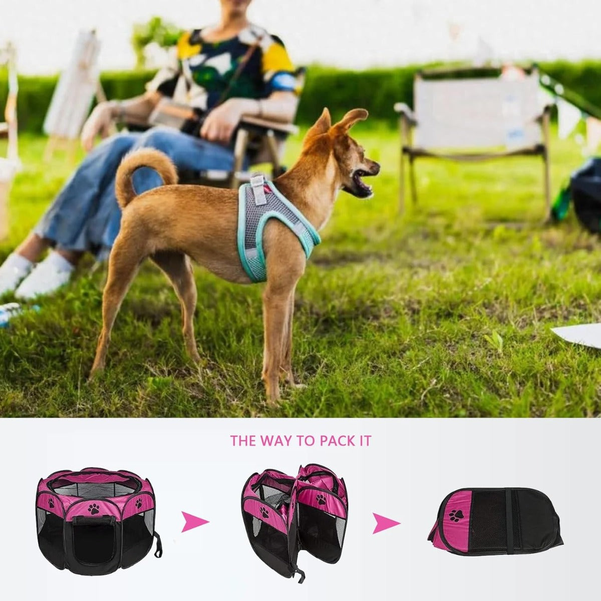 Pet Play Tent Kennel Pink - (Small)