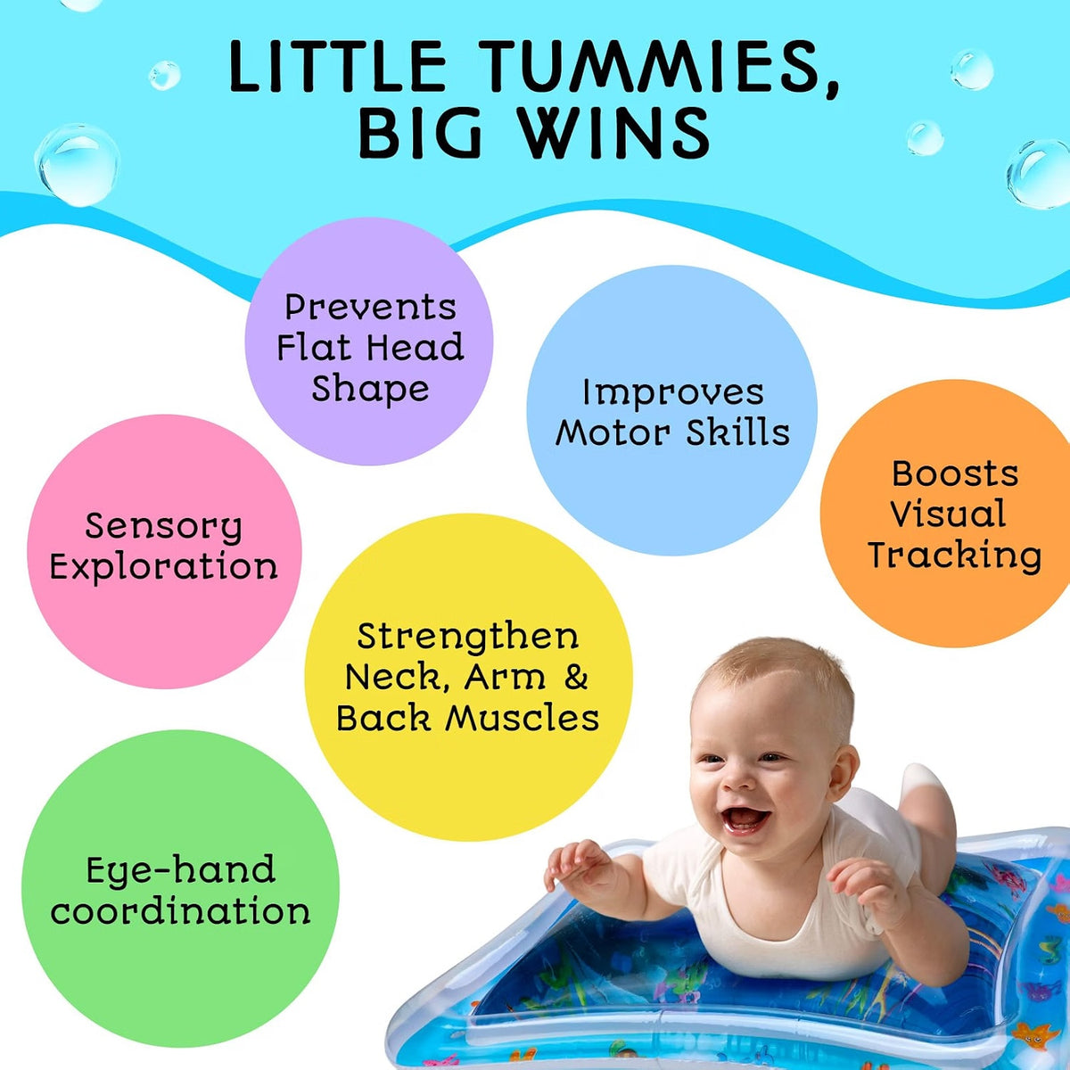 Baby Tummy Water Mat-Blue