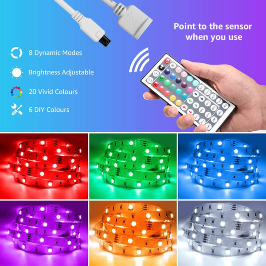 5050 RGB LED strip Light 44key Remote & connector And adapter