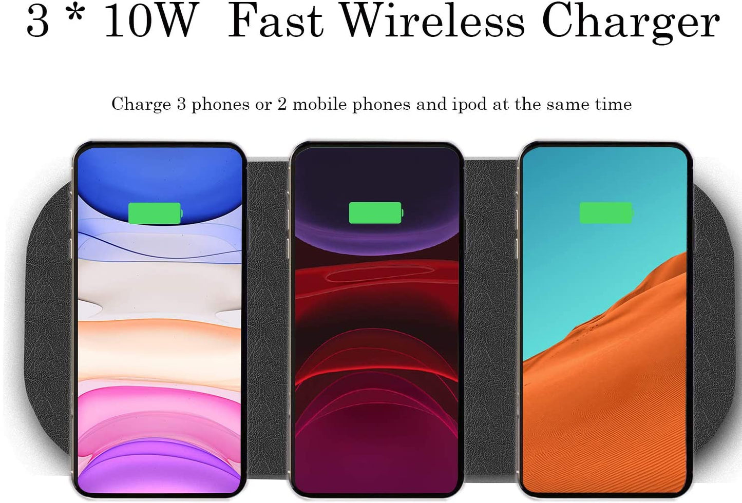 3x10W Fast Wireless Charger Station