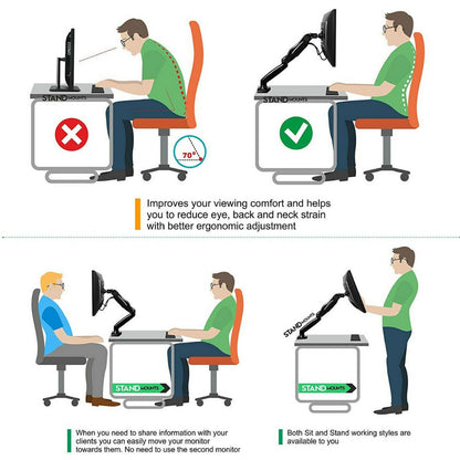 Dual Adjustable Monitor Stand Mount