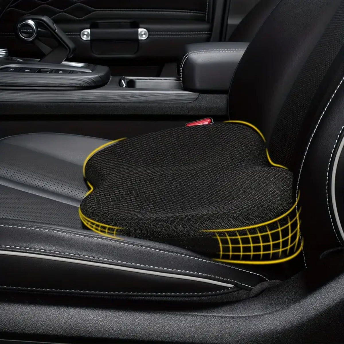 "Memory Foam Car Seat Cushion, Suitable For Long-distance Car Driver Seats BLACK "