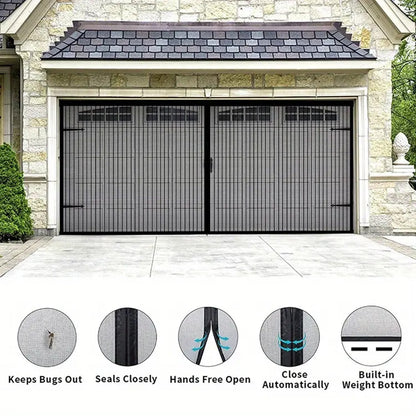 Double Garage Screen velcro Garage Door Net