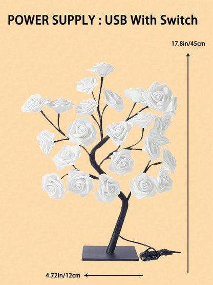 24 Rose LED Tree Desk Lamp