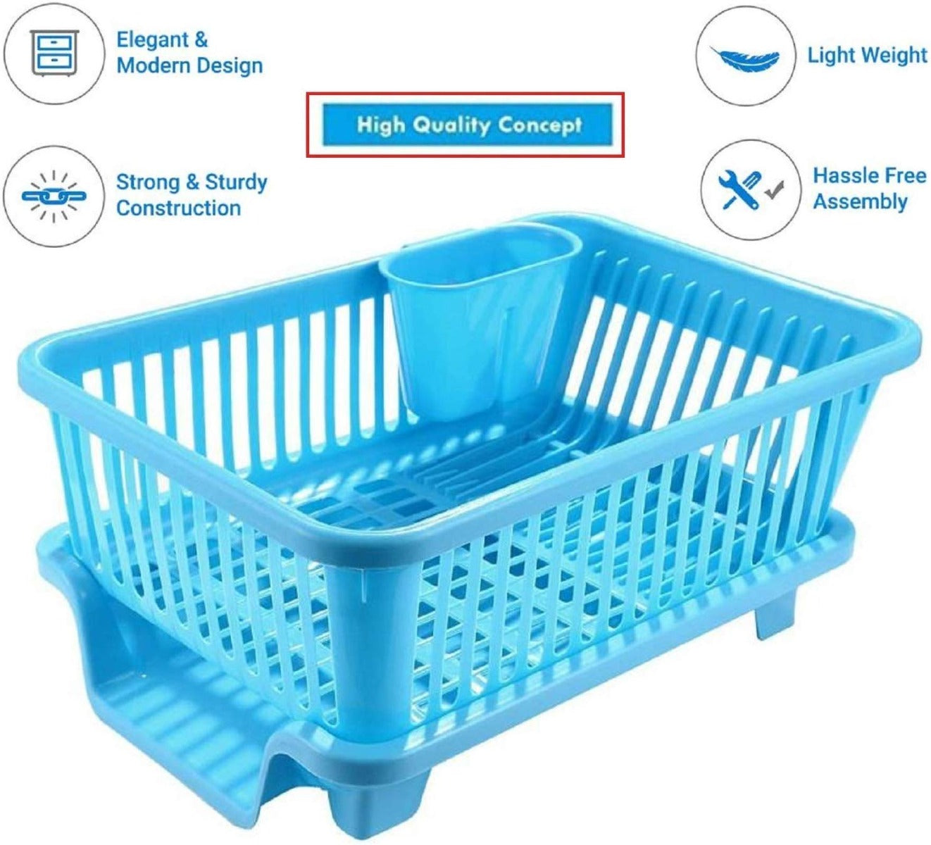 3 in 1 Plastic Kitchen Sink Dish Rack Drainer