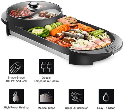 Electric Grill with hot pot