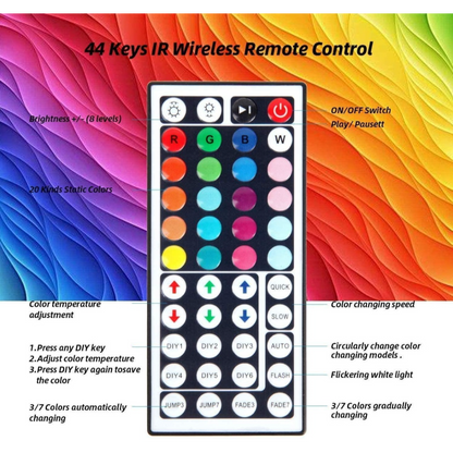 32.8 Feet 5050 RGB LED Strip Light With Adapter