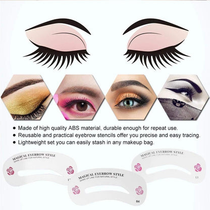 24 Styles Eyebrow Template Set