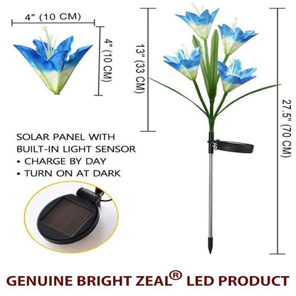 2Pcs Solar Garden Lily Flower Light