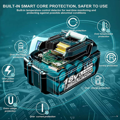 18V 5.0Ah Replacement Battery for Cordless Power Tools