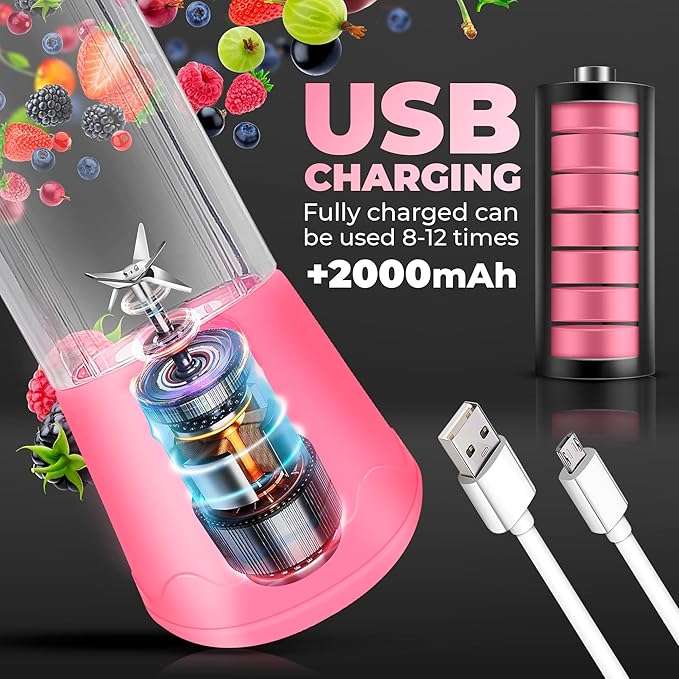 Electric USB Juicer Blender - Pink