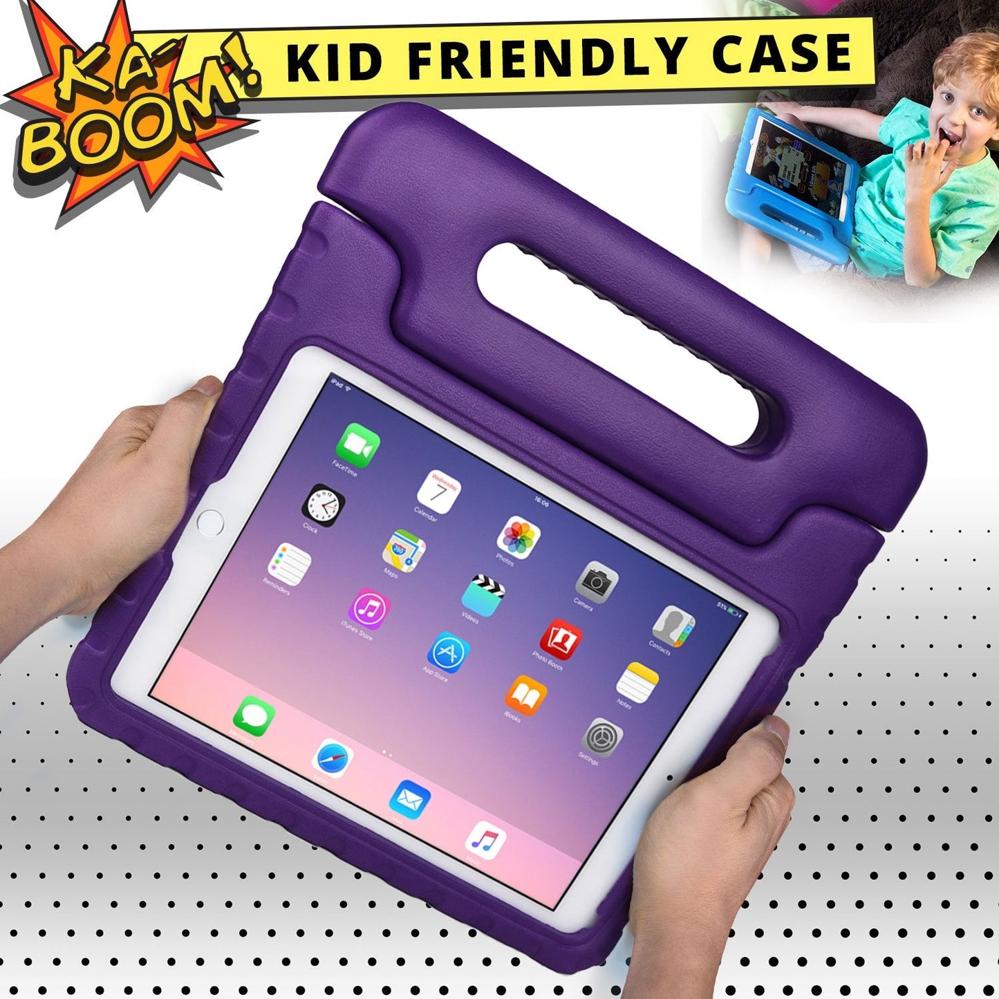 Tablet Kids Case - MINI 1/2/3/4 PINK/PURPLE-Purple-Series 2/3/4