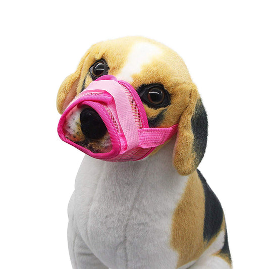 Dog Mask Mouth Muzzle -Pink-S