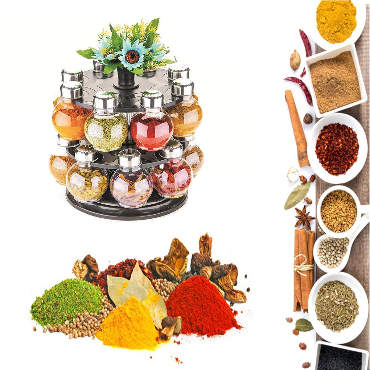 Spice Rack Round 16 Piece Set