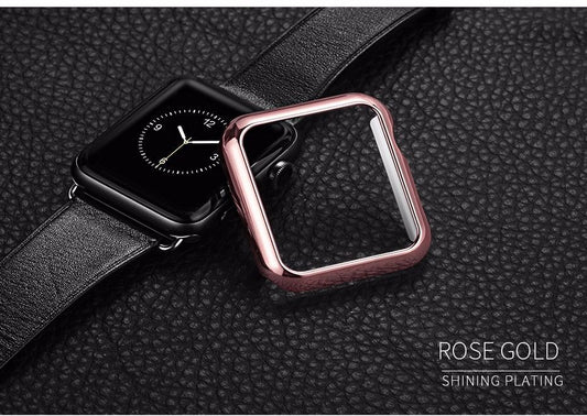 PC plastic electroplating case compatible for Smart Watch (Compatible)-Rose Gold-42mm