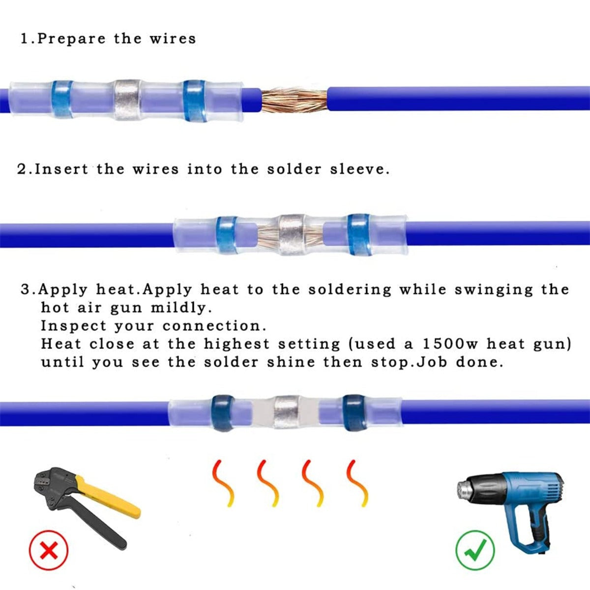 300PCS Solder Seal Heat Shrink Wire Connectors