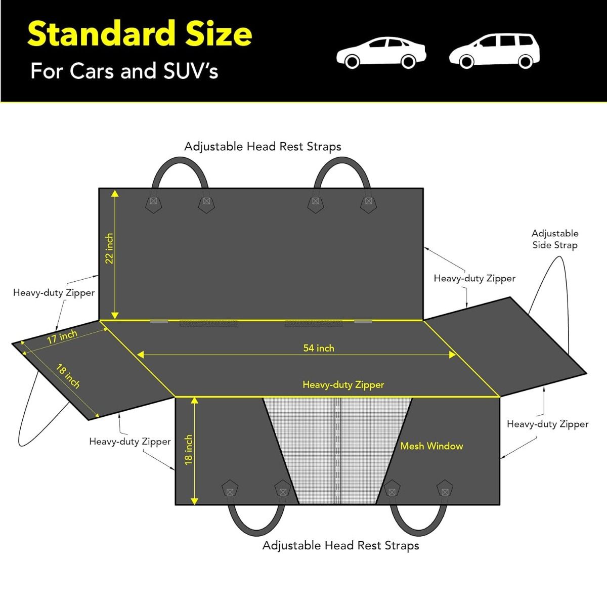 Dog car Seat COVER - 137*147cm & Dog car Seat Belt