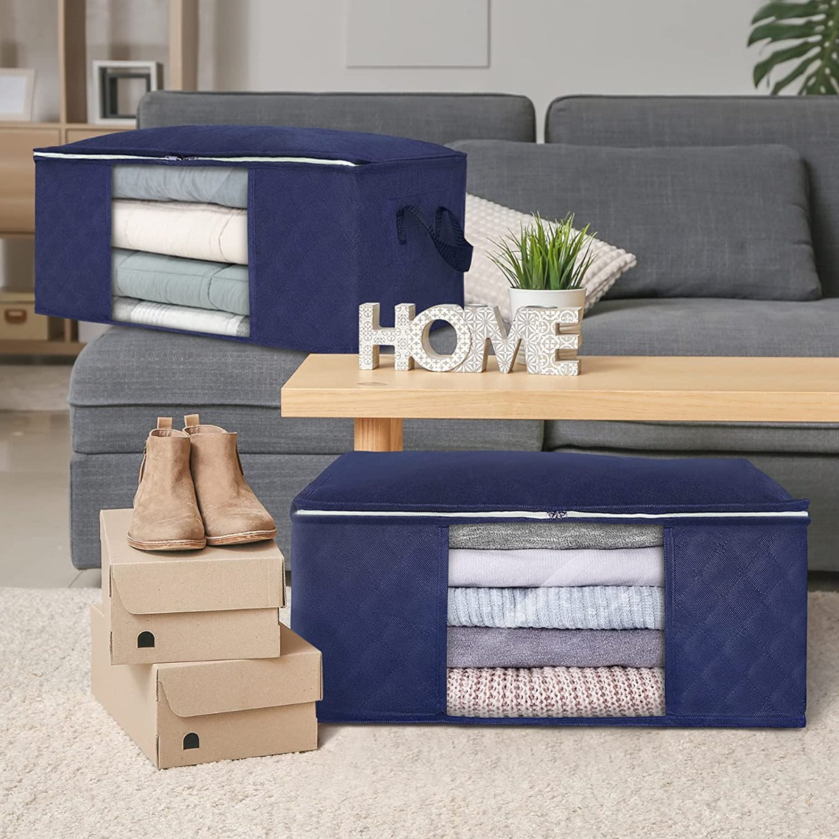 Foldable Clothes Storage Bags with Zipper