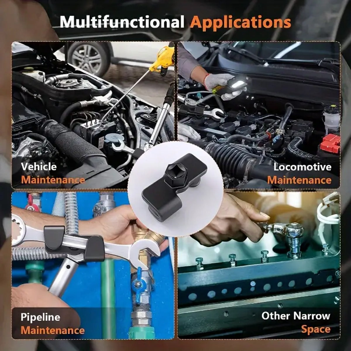 Universal Automotive Wrench Extender Adaptor with Hex Drive