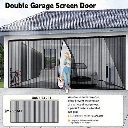 Double Garage Screen velcro Garage Door Net