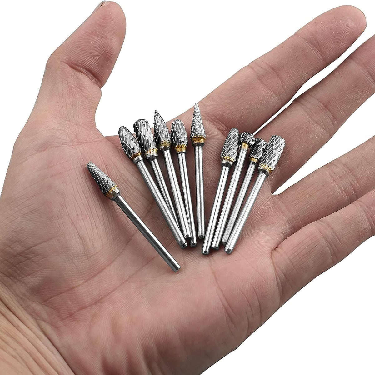 10Pcs Double Cut Carbide Rotary Burr Set
