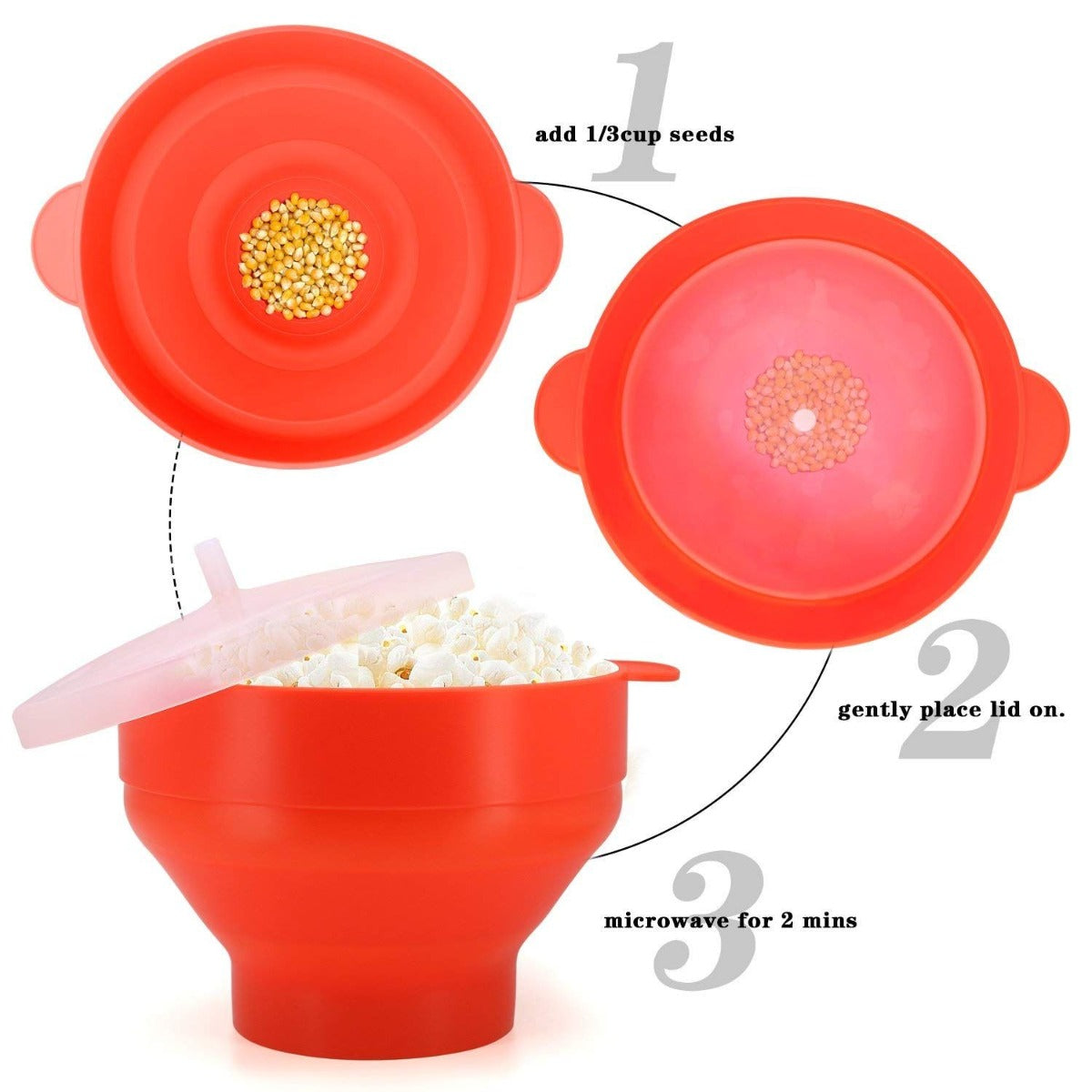 Microwaveable Silicone Popcorn Popper