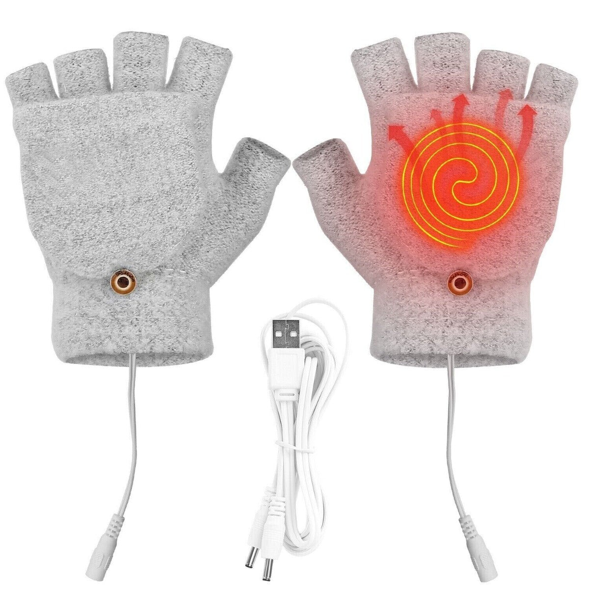 USB Heating Gloves -Grey