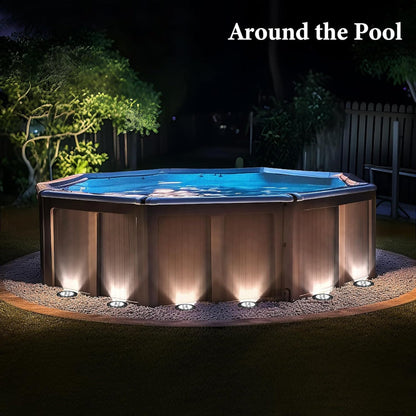 4Pcs LED Solar Powered In-Ground Lights - cool white