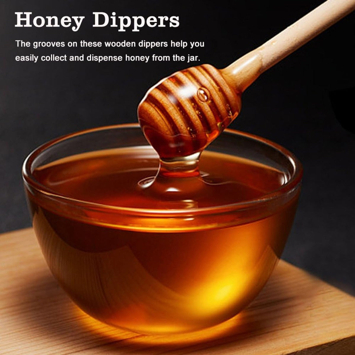 1 pcs Wooden Honey Dipper Stick