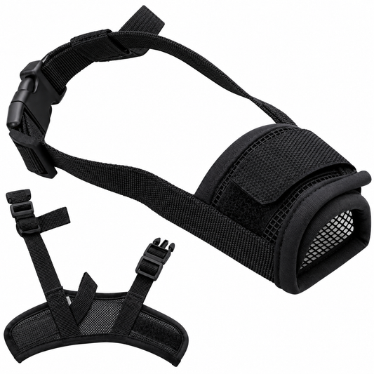 Dog Mask Mouth Muzzle -Black-M