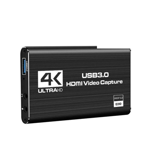 Audio Video Capture Card, 4K HDMI USB 3.0 Capture Adapter, 1080P 60fps Portable Video Converter for Gaming, Live Broadcast, Video Recording, Game Capture Card