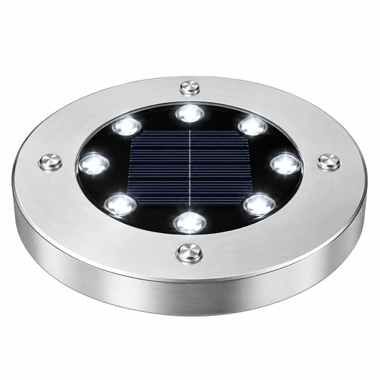 4Pcs LED Solar Powered In-Ground Lights - cool white