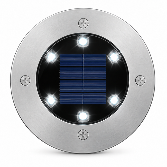 4Pcs LED Solar Powered In-Ground Lights - cool white