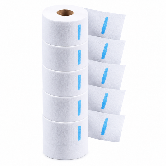 Disposable Barber Neck Strips For Hair Cutting, Salon WHITE 5 Roll/Pack