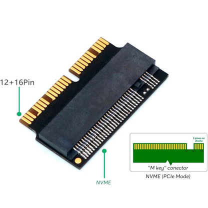 M.2 NVME/AHCI SSD Convert Adapter (Mid 2013 to 2017 Ultra-Thin Laptops)