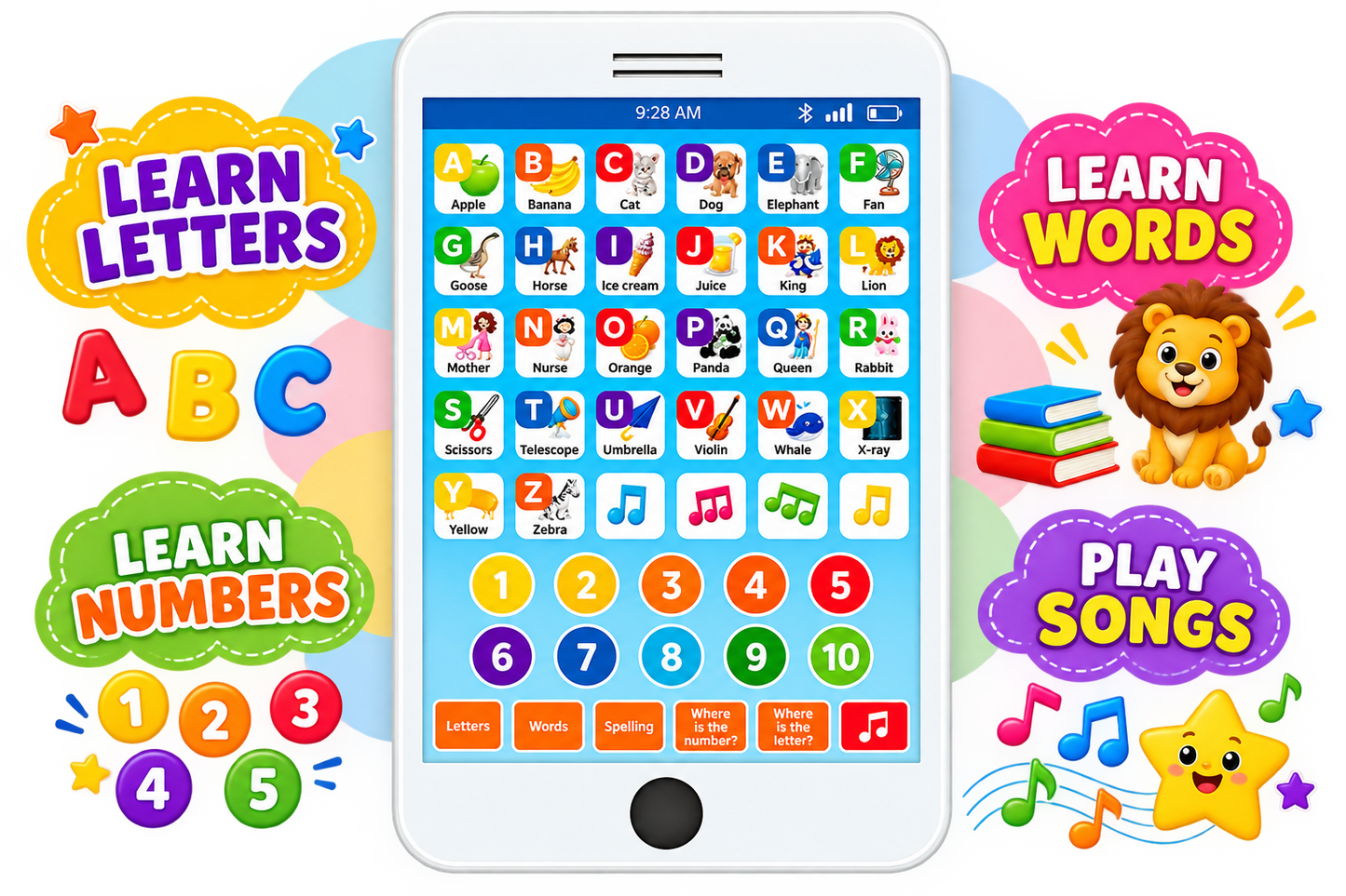 Educational Learning Tablet Toy, ABC & Numbers