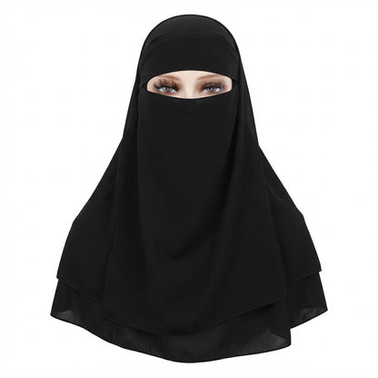 Chiffon Scarf with Lace-Up Mask