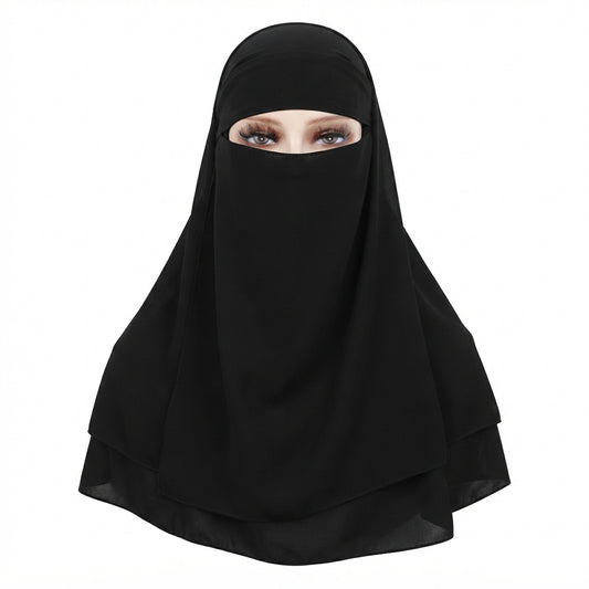 Chiffon Scarf with Lace-Up Mask